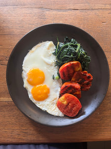 b. Spinach tomato sunny eggs